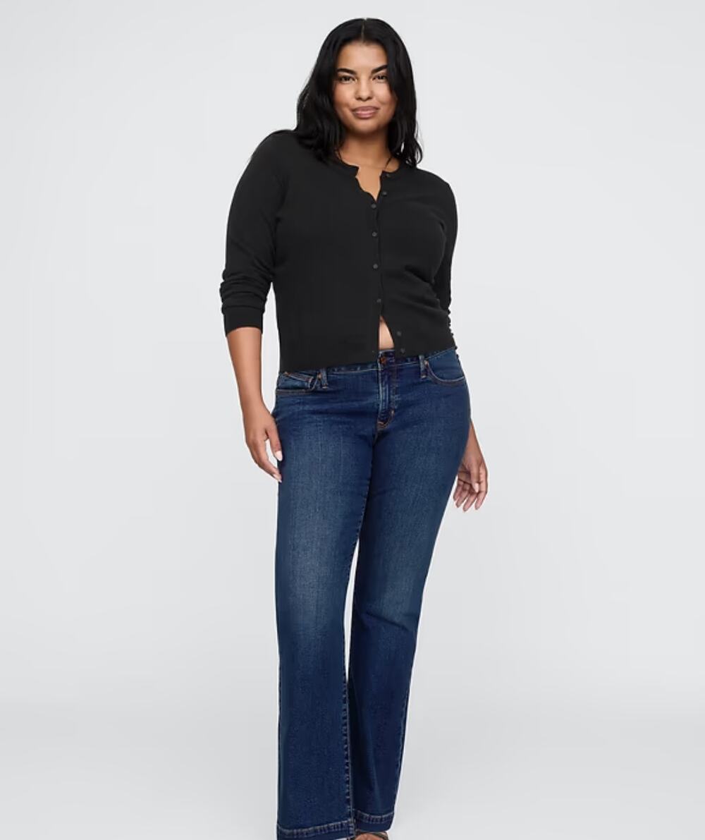 Gap Dark Rinse Low Rise Long & Lean Jeans Sz 34/18R Classic Minimalist Comfort